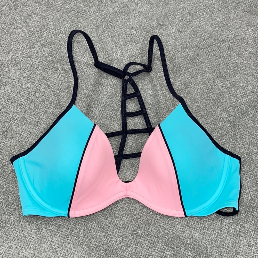 Victoria's Secret Coral & Mint Bikini Top